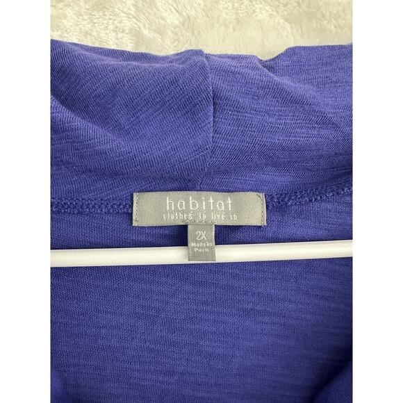 NWT Habitat Purple Cowl Neck Flowy Top 2X Lagenlook Minimalist - Picture 4 of 8